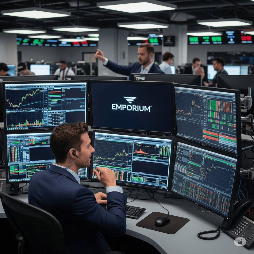 Luis Riofrio en el trading floor